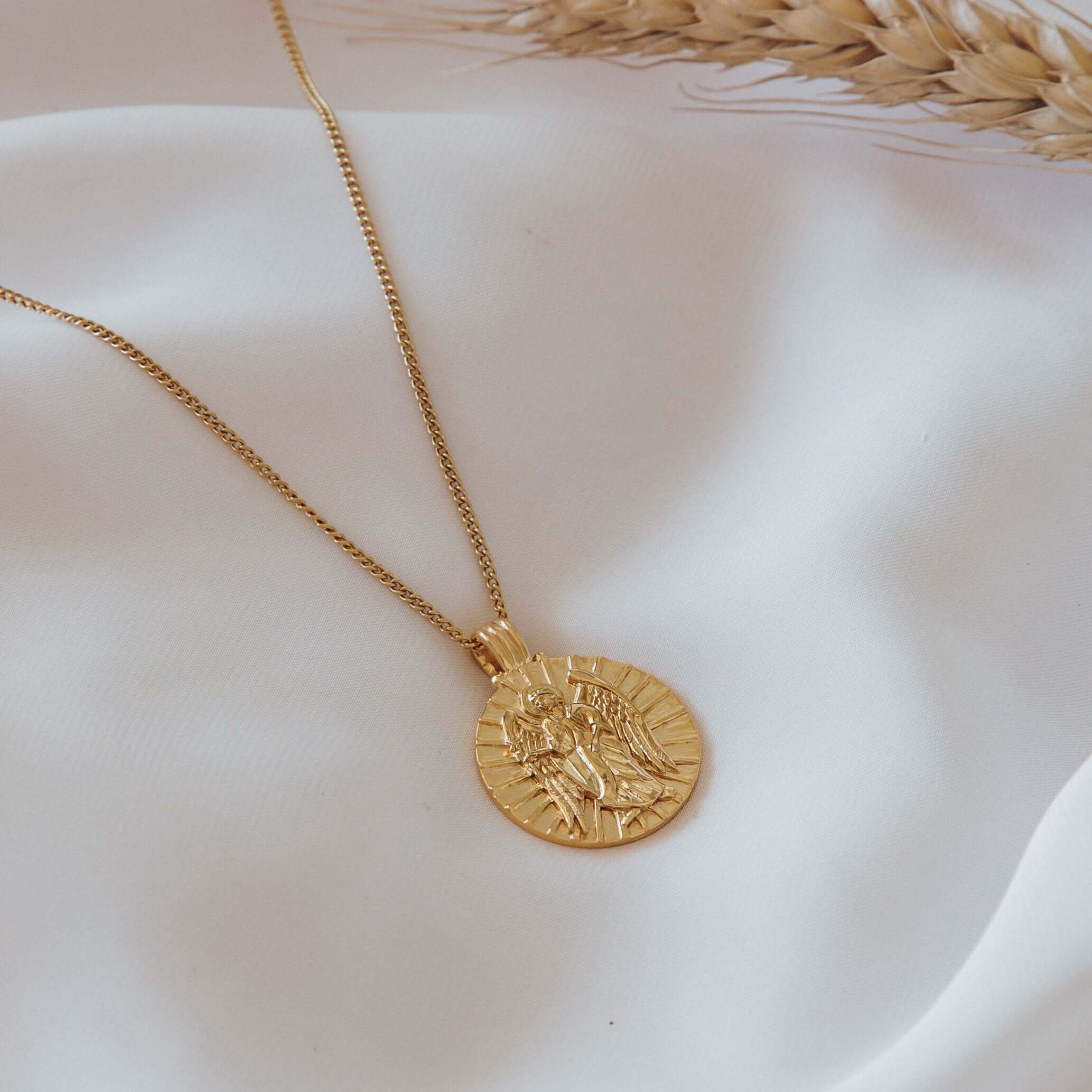LUNA + ROSE // Saint Gabriel Archangel // Saint of Communication // Pendant Necklace // Gold