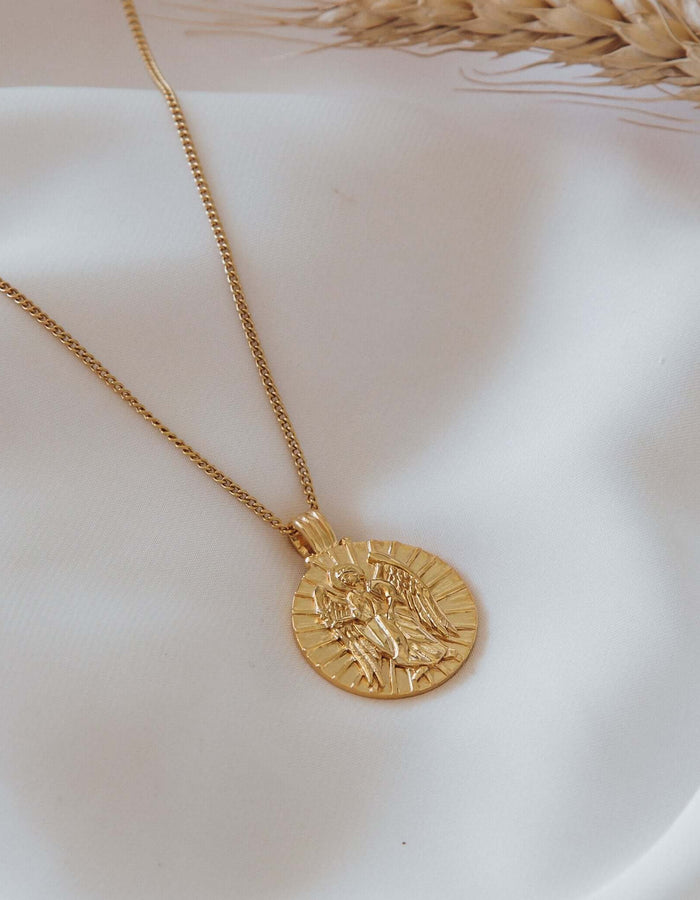 LUNA + ROSE // Saint Gabriel Archangel // Saint of Communication // Pendant Necklace // Gold