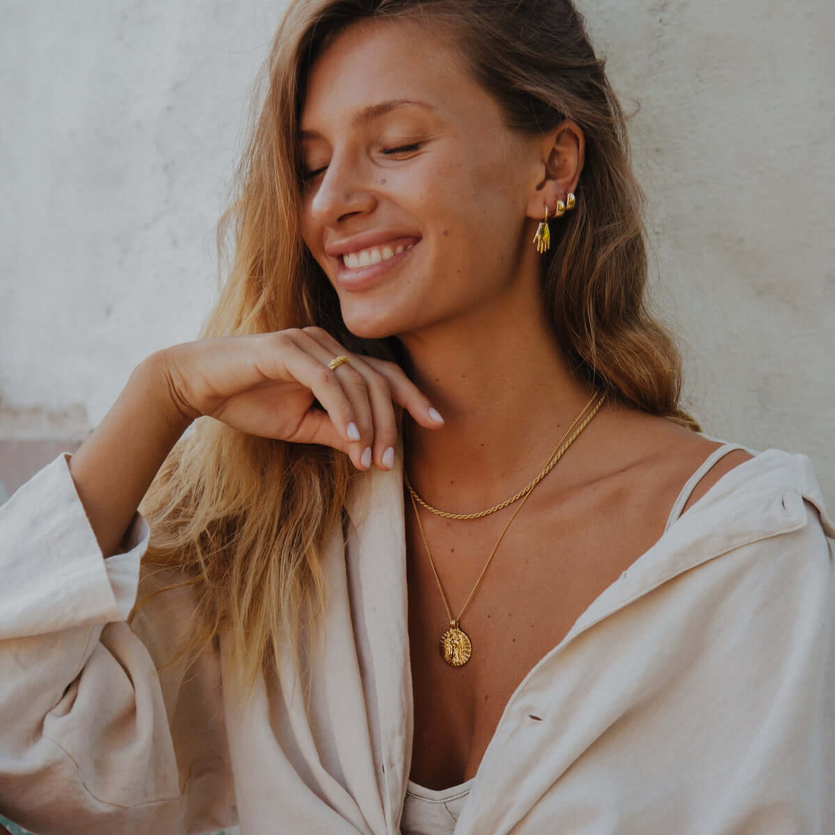 LUNA + ROSE // Saint Gabriel Archangel // Saint of Communication // Pendant Necklace // Gold