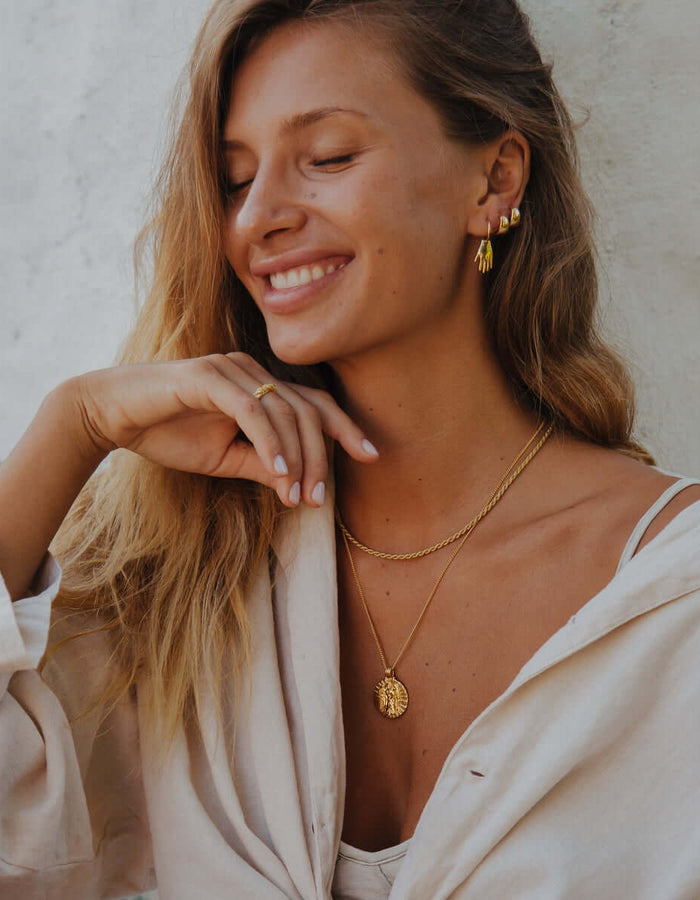 LUNA + ROSE // Saint Gabriel Archangel // Saint of Communication // Pendant Necklace // Gold