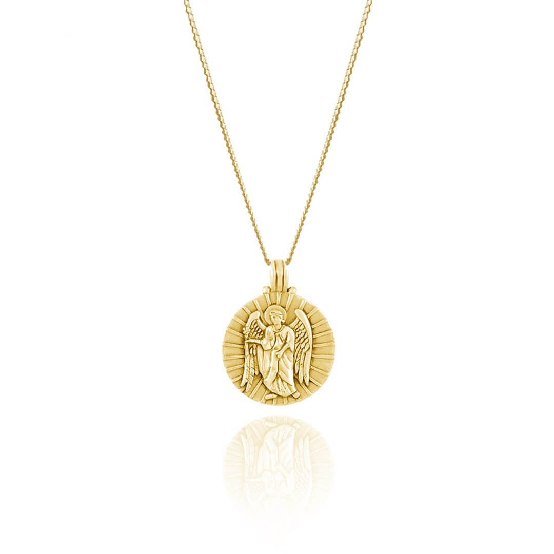 LUNA + ROSE // Saint Gabriel Archangel // Saint of Communication // Pendant Necklace // Gold