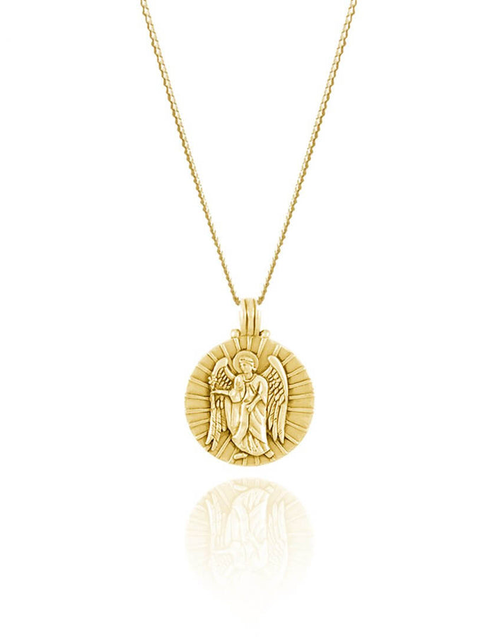 LUNA + ROSE // Saint Gabriel Archangel // Saint of Communication // Pendant Necklace // Gold