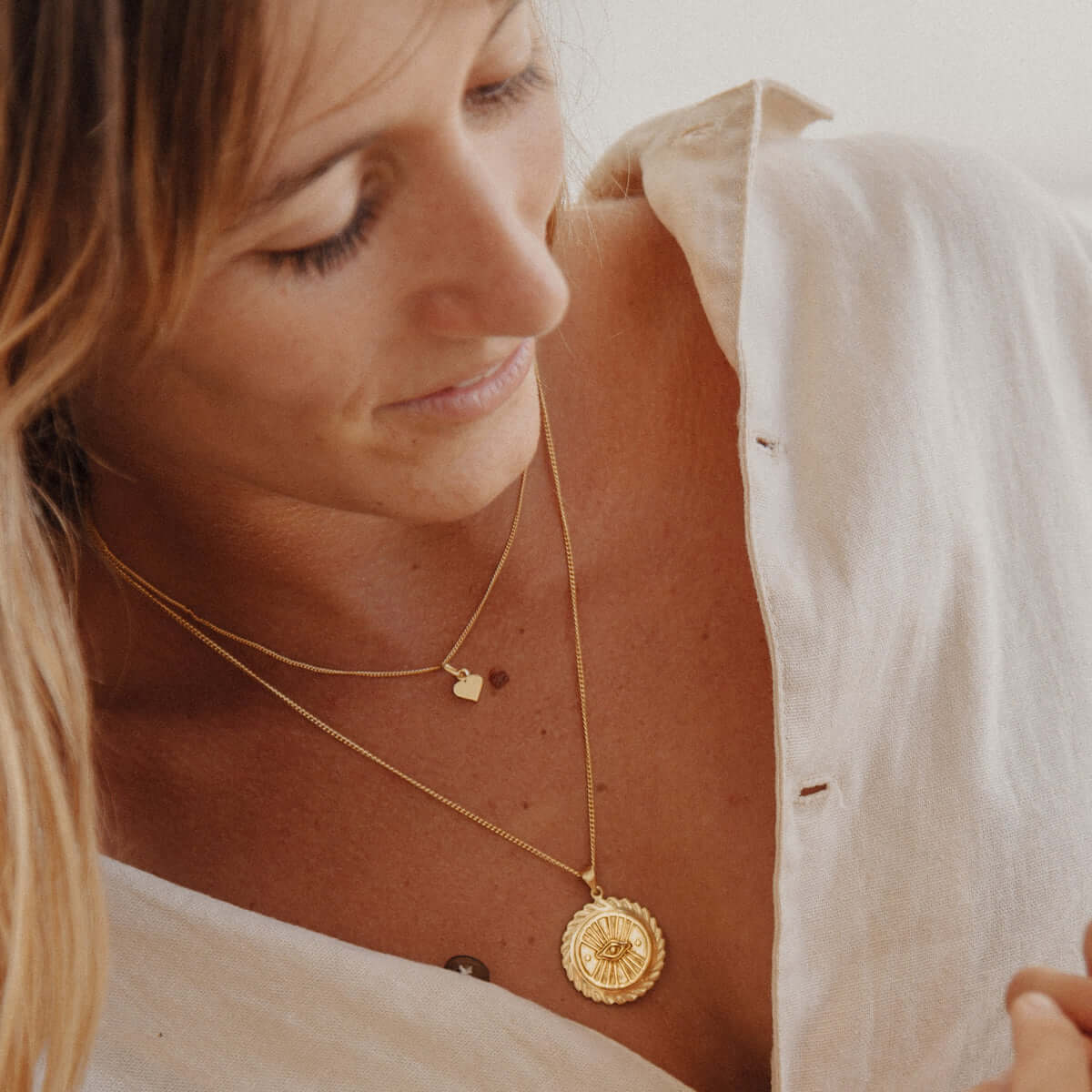 LUNA + ROSE // Suzanne 'Protection' // Pendant Necklace // Gold