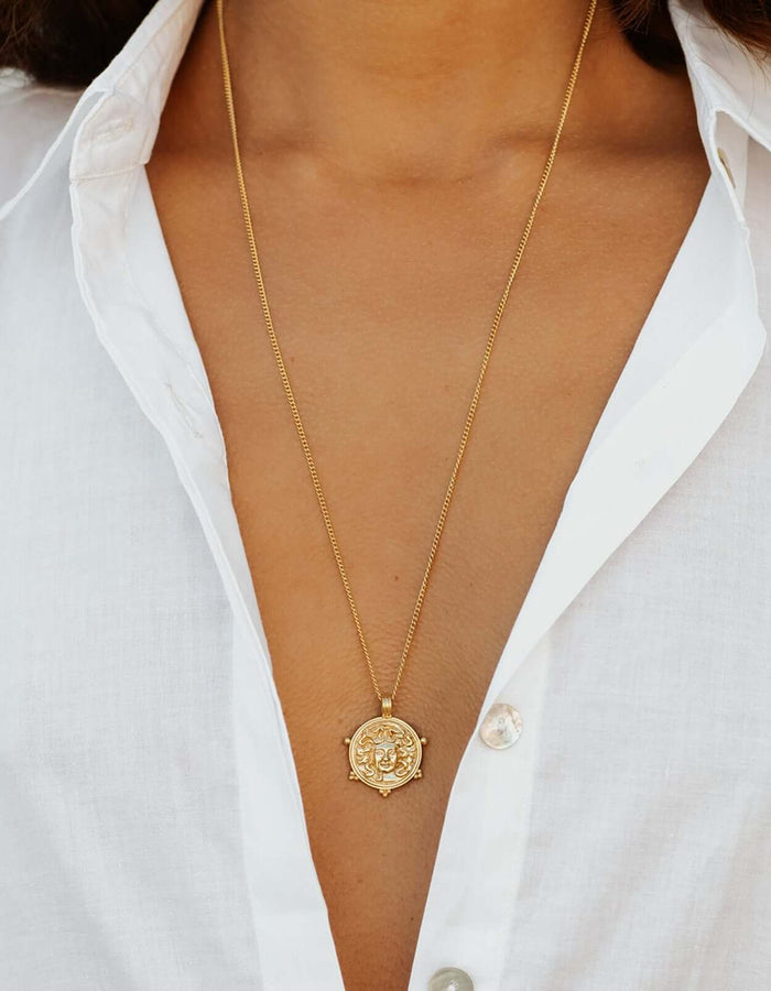 LUNA + ROSE // Medusa Protection // Pendant Necklace // Gold