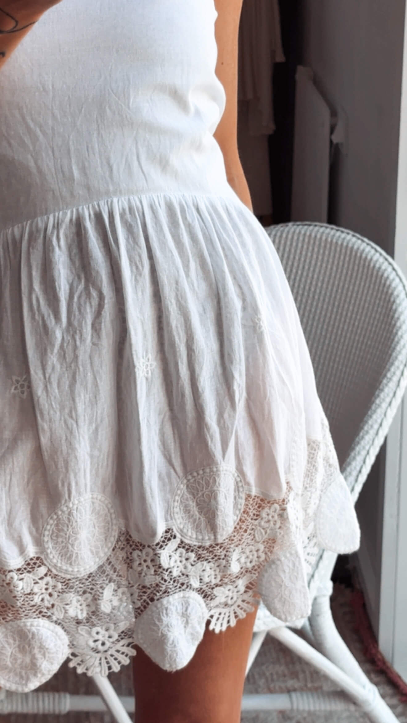 BLAK // Cotton Crochet Lace Mini Dress // White // Size 8