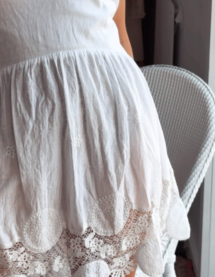 BLAK // Cotton Crochet Lace Mini Dress // White // Size 8