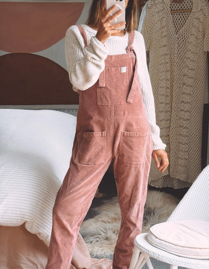 LUCY & YAK Corduroy Overalls // Dusky Pink  // Small