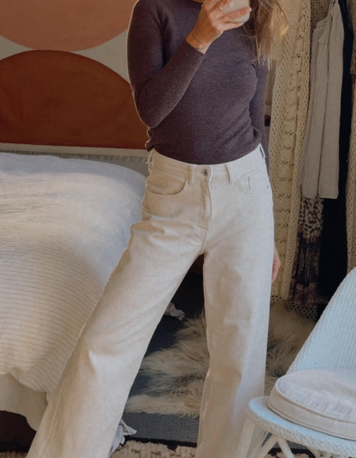 ONLY // ONLJUICY Wide Leg Jeans // Ecru // US 27/NZ 8