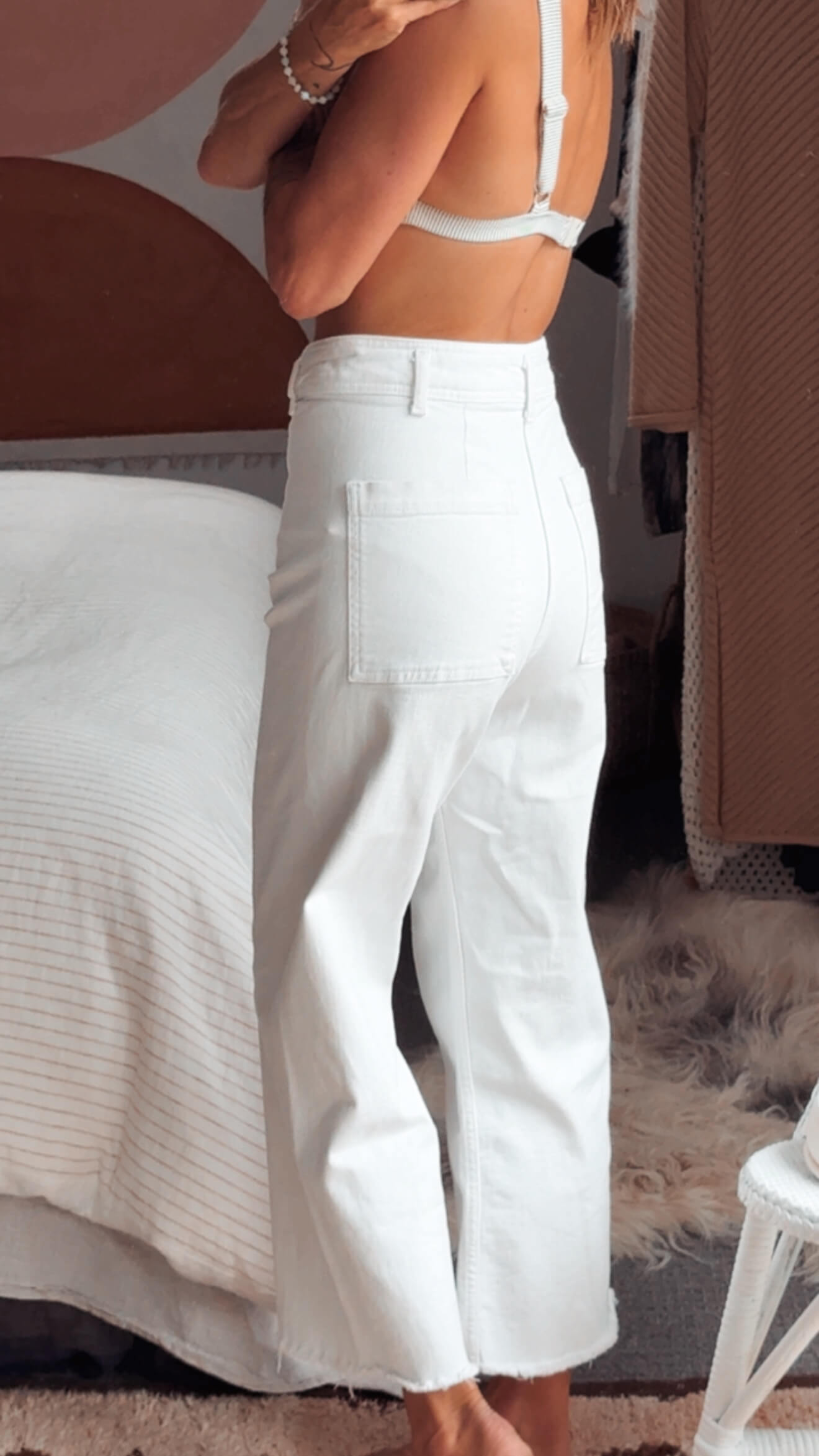 ZARA // The Marine Straight // White Cropped Sailor Jeans // Size 6