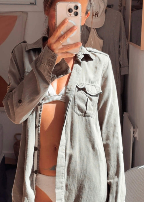 ROXY // Mountains & Waves Army Shirt // Small