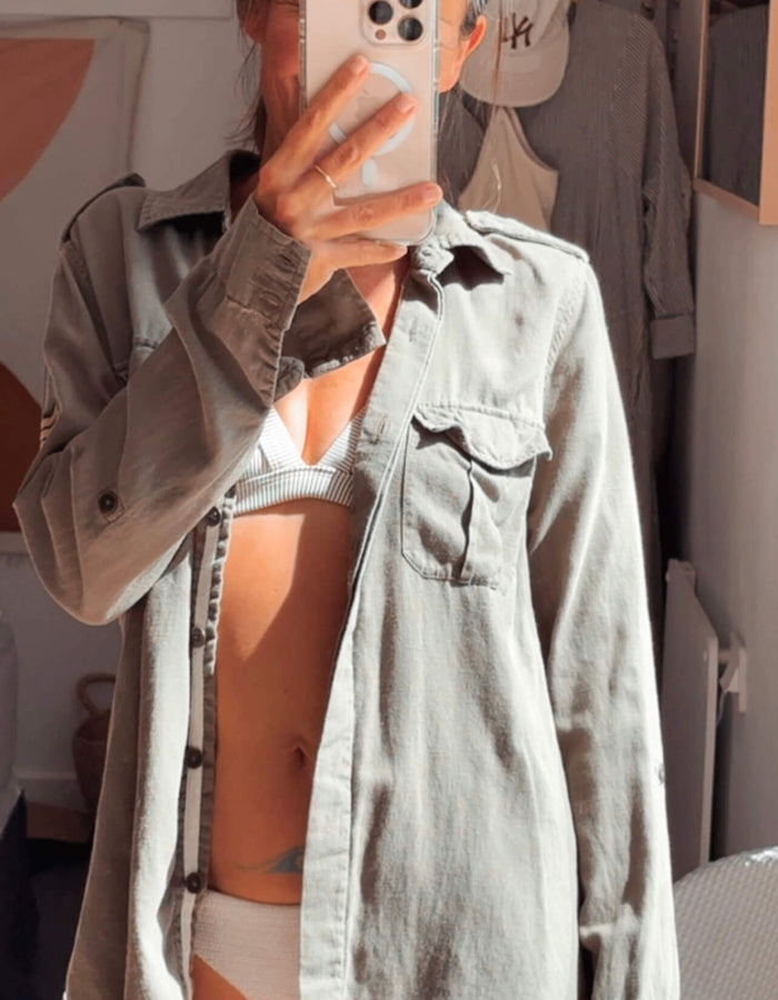 ROXY // Mountains & Waves Army Shirt // Small