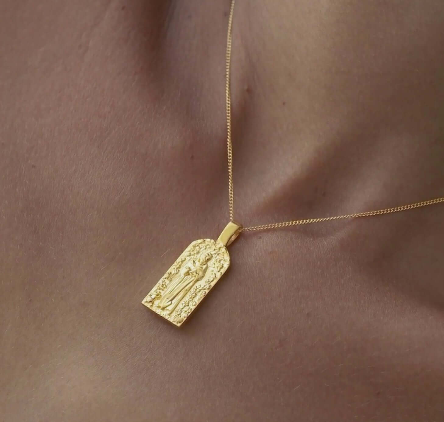 LUNA + ROSE // St Fiacre // Patron Saint of Gardening // Pendant Necklace // Gold