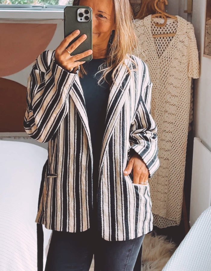 Zara Woman Striped Blazer // Large