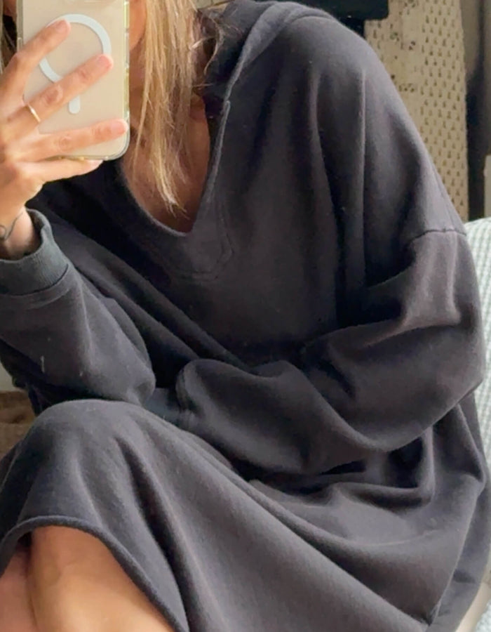 STAPLE + CLOTH // Sweatshirt Dress // Black // Small