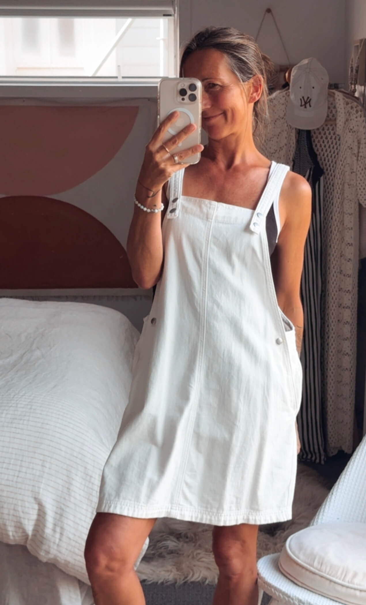 CREAM DENIM // Pinafore Dress // Size 10