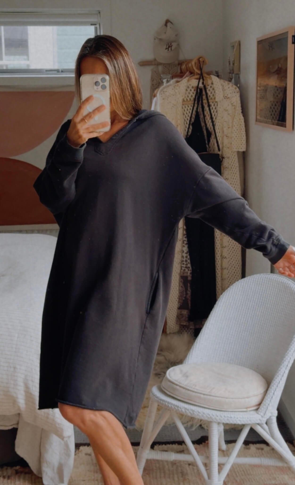 STAPLE + CLOTH // Sweatshirt Dress // Black // Small