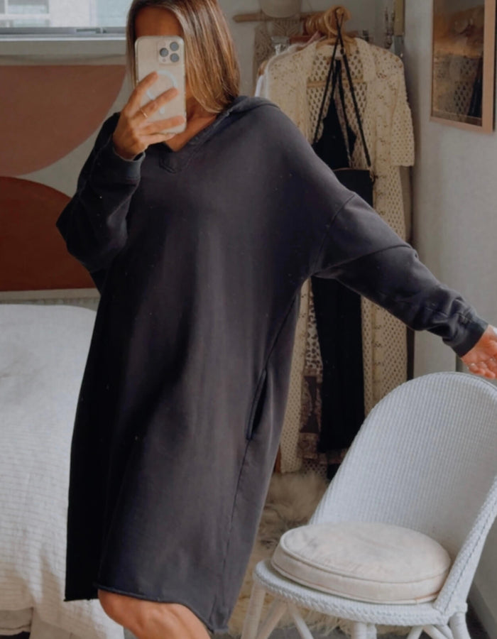 STAPLE + CLOTH // Sweatshirt Dress // Black // Small