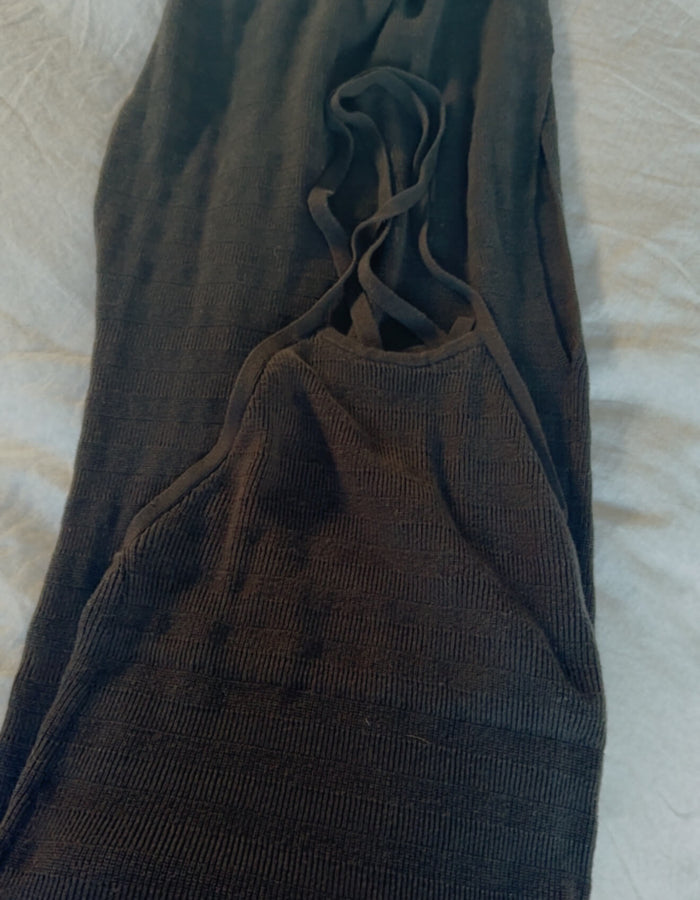 SPELL & THE GYPSY COLLECTIVE // Sunray Knit Maxi Halter Dress // Black // XS