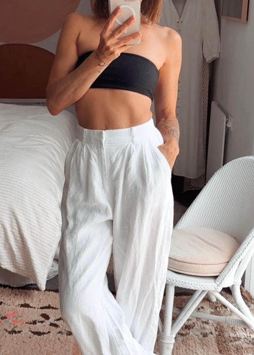 DISSH // Norah White Linen Pants // White // Size 6