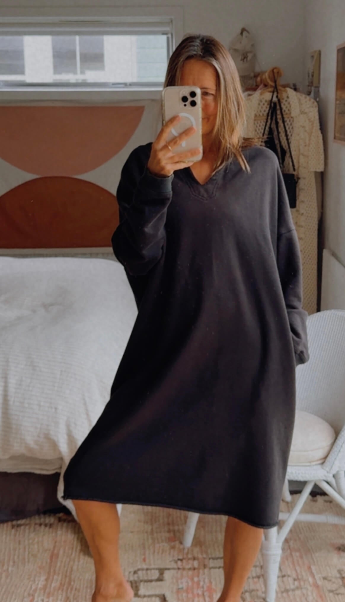 STAPLE + CLOTH // Sweatshirt Dress // Black // Small