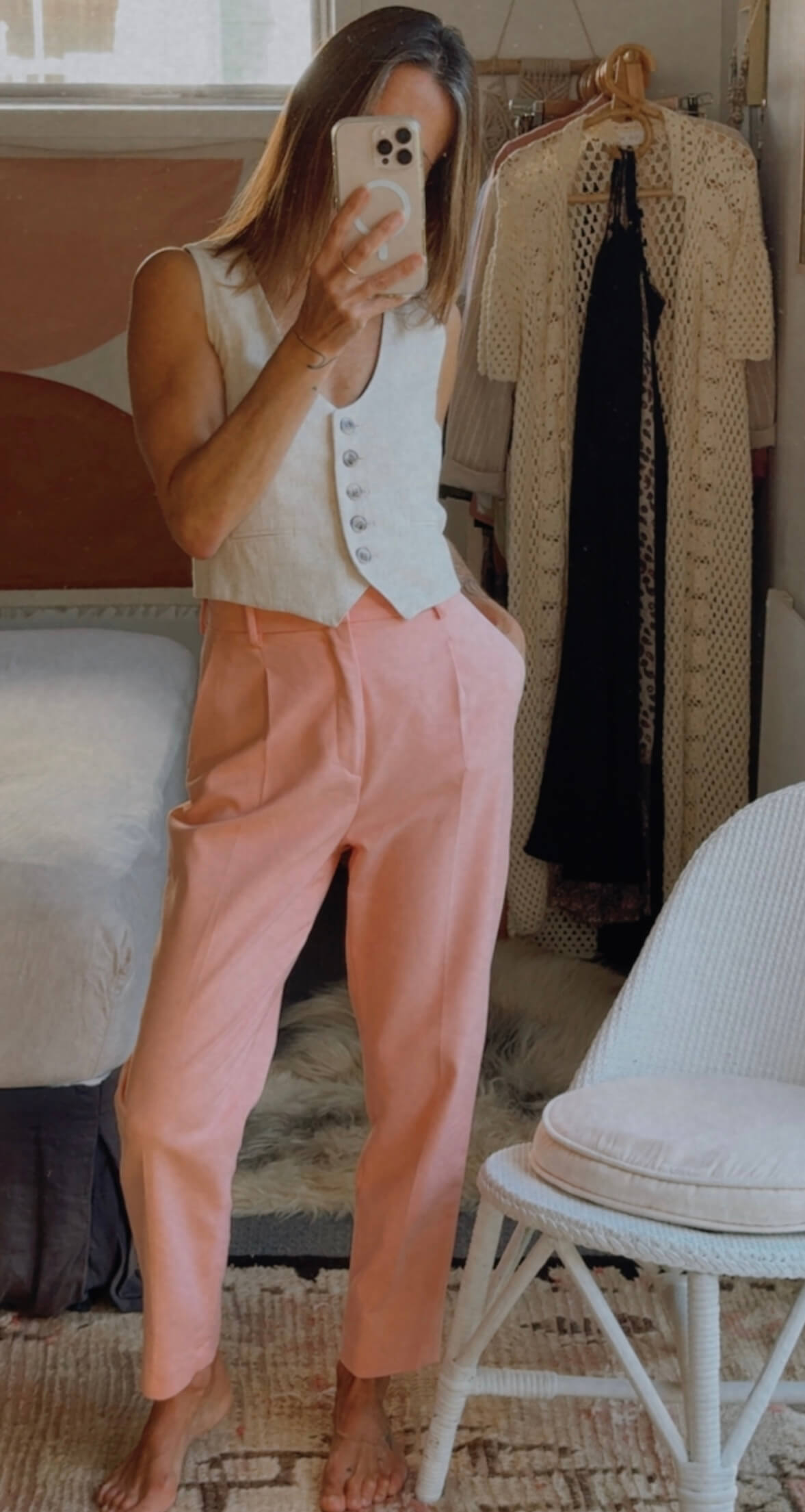 ZARA // High Waisted Tailored Pants // Coral // XS