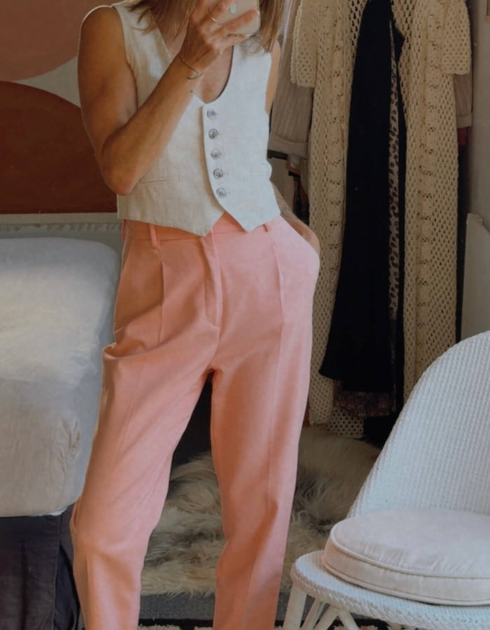 ZARA // High Waisted Tailored Pants // Coral // XS