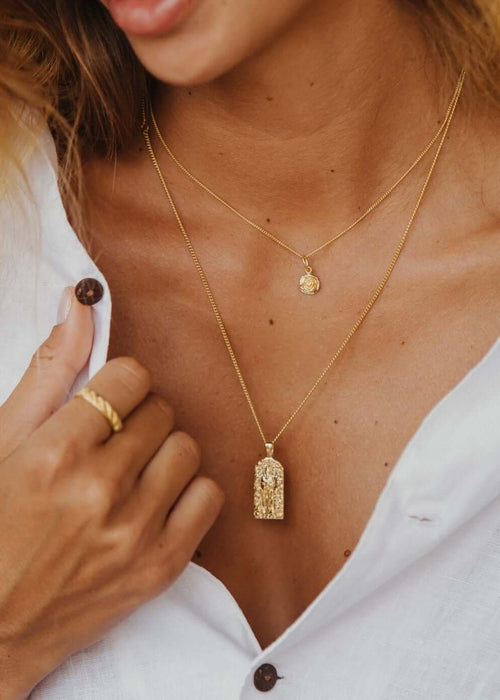 LUNA + ROSE // St Fiacre // Patron Saint of Gardening // Pendant Necklace // Gold