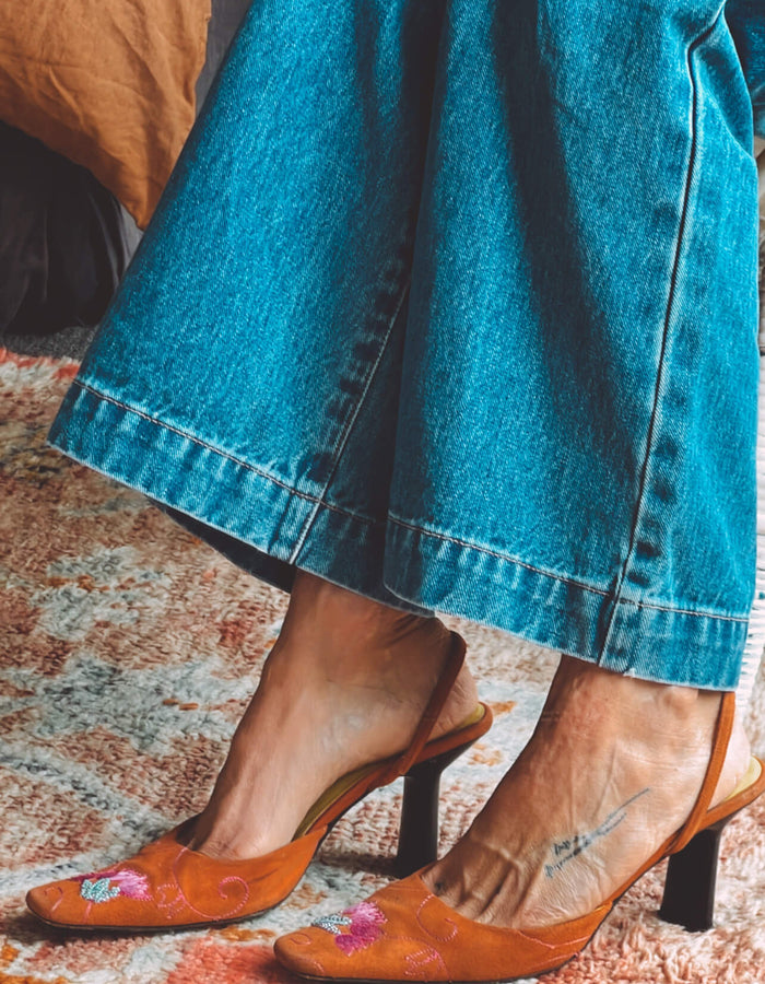 Karen Millen Orange Suede Slingbacks // Size 37.5