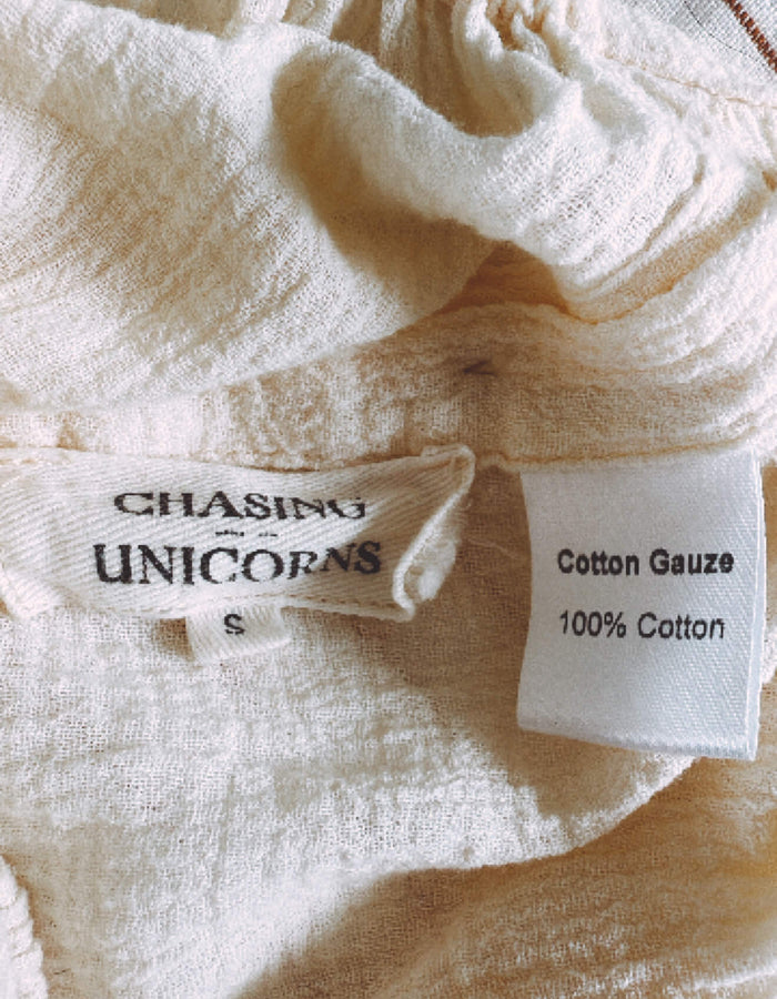 CHASING UNICORNS Crochet Blouse // Cream // Small