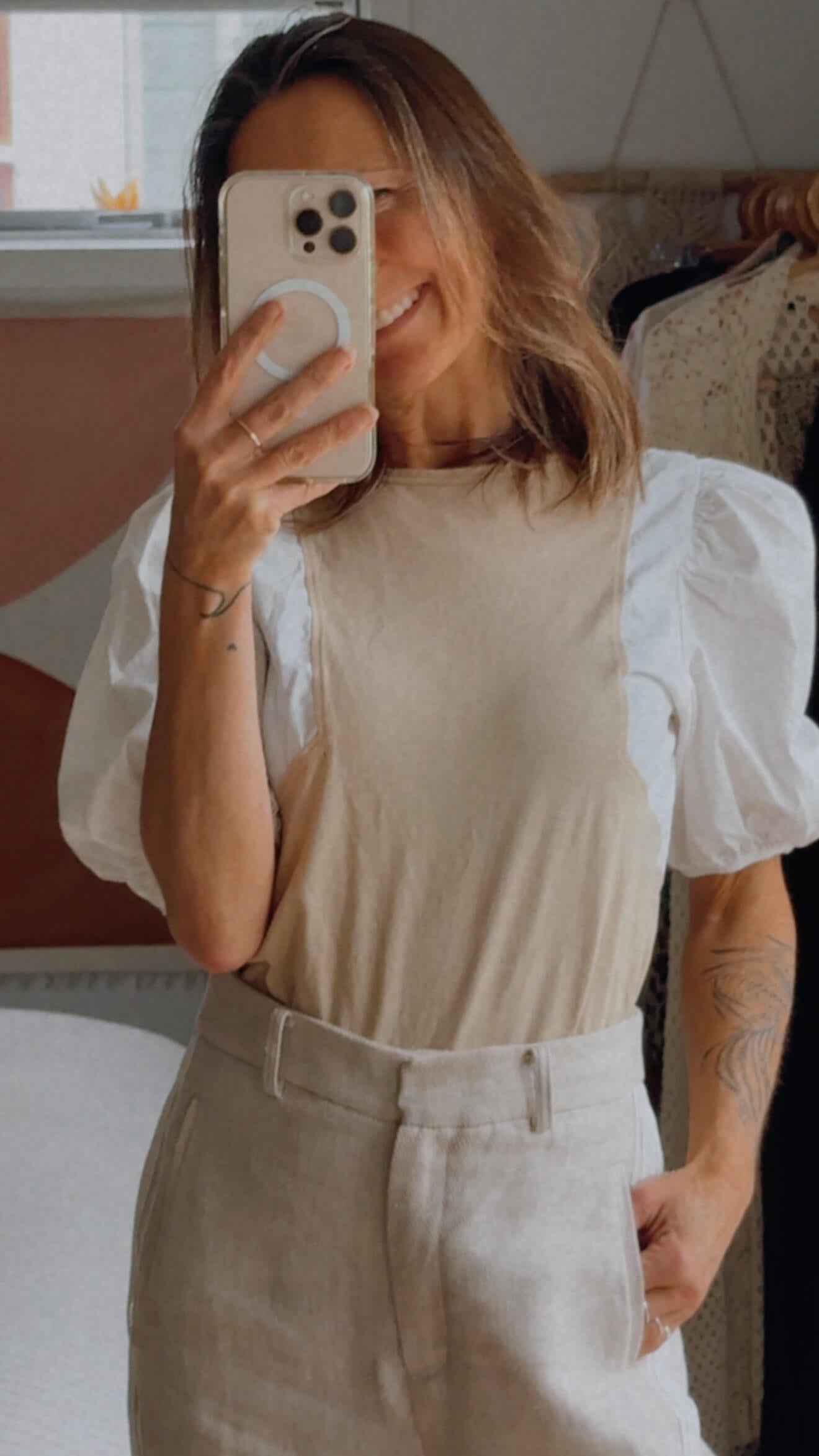 ZARA // Puff Sleeve Tee // Small