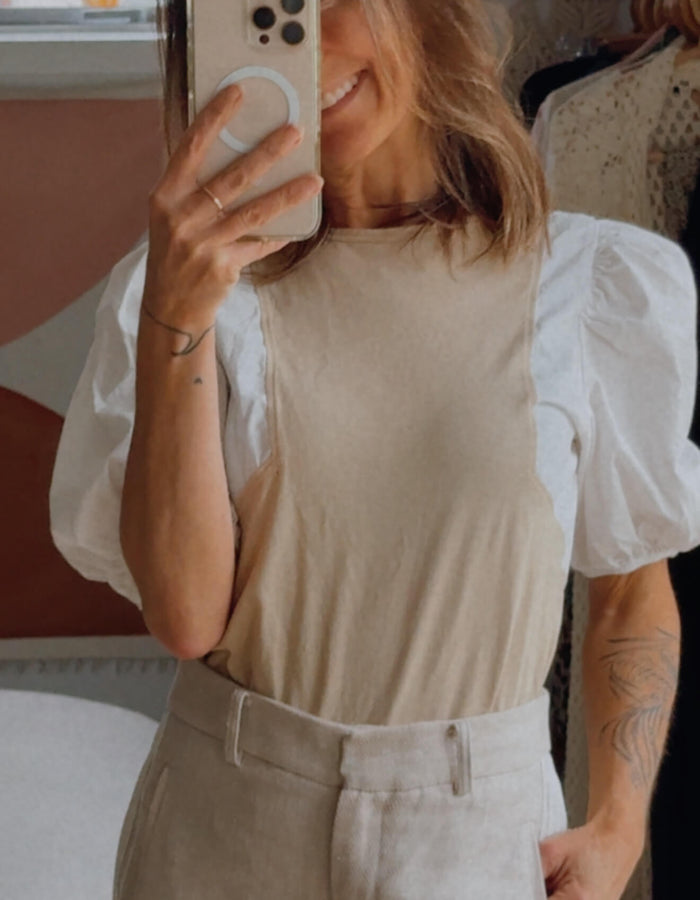 ZARA // Puff Sleeve Tee // Small