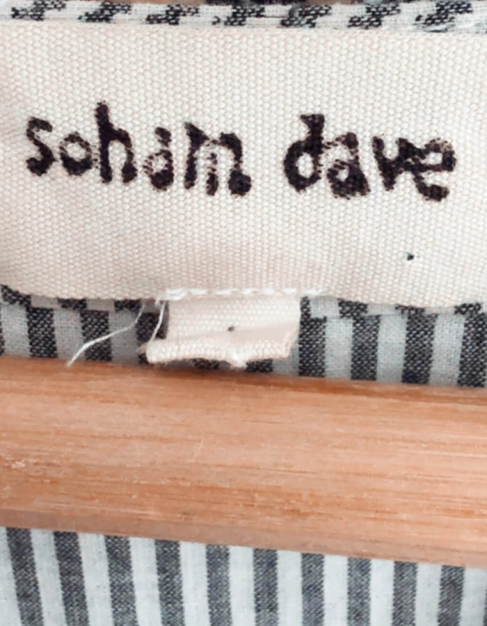 SOHAM DAVE // Grey Pinstripe Dress // S/M