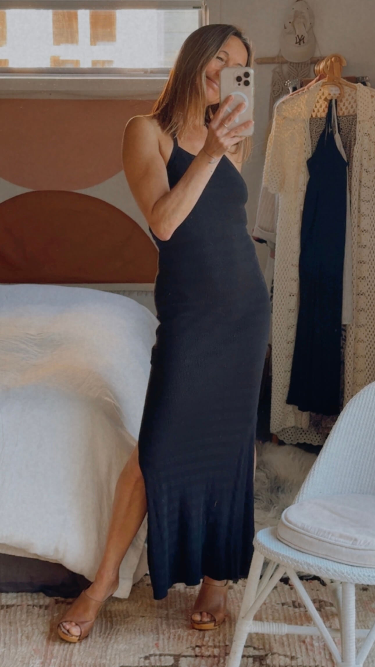 SPELL & THE GYPSY COLLECTIVE // Sunray Knit Maxi Halter Dress // Black // XS