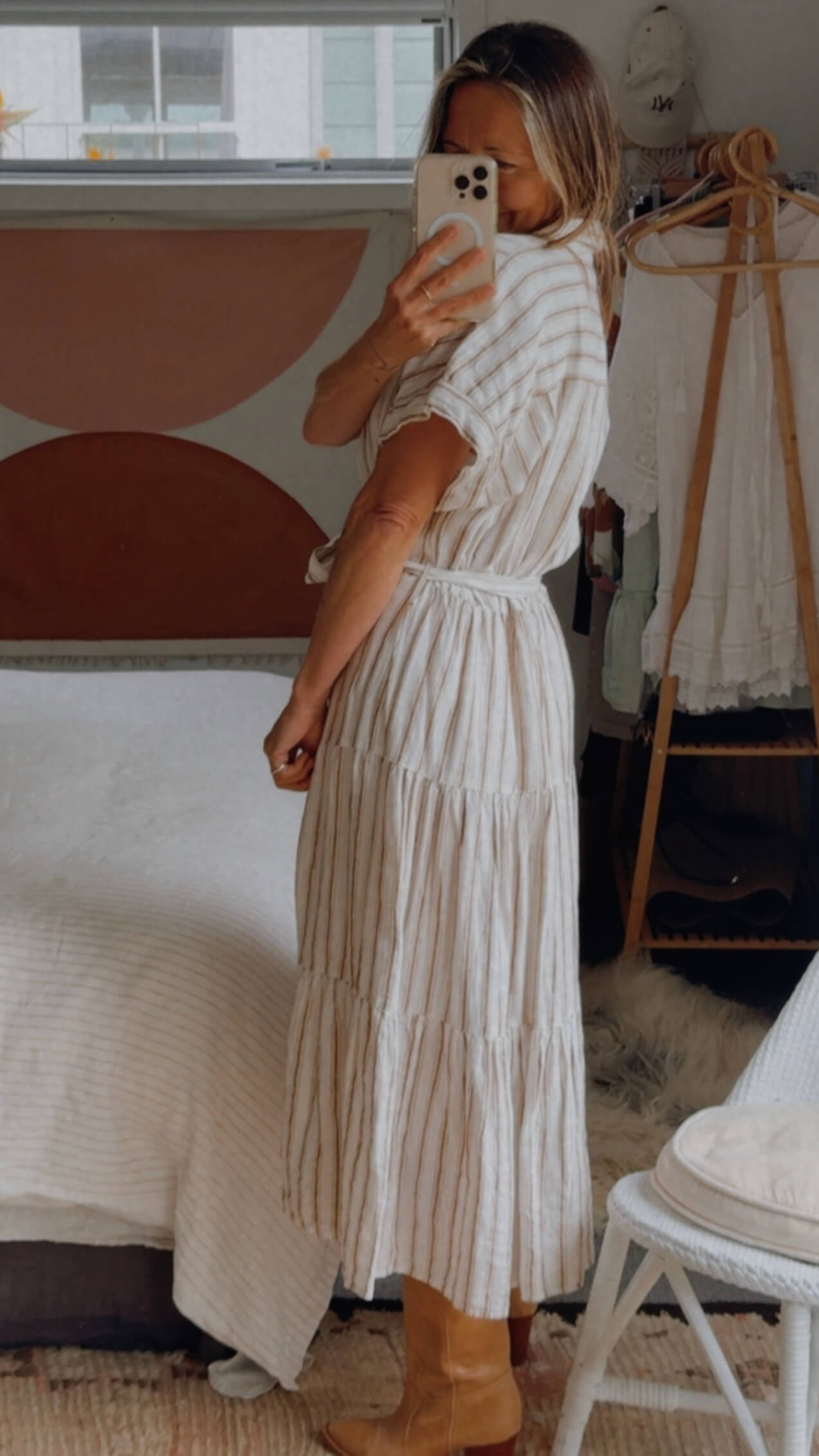 TARGET // European Linen Tiered Dress // Free Size (Size L)