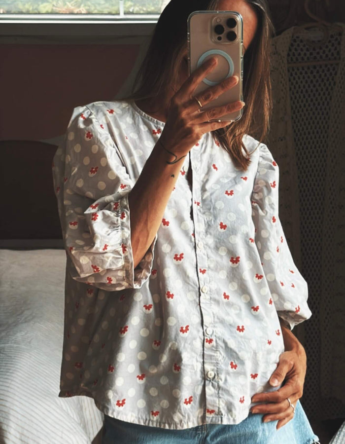 FLORAL Puff Sleeve Blouse // S/M