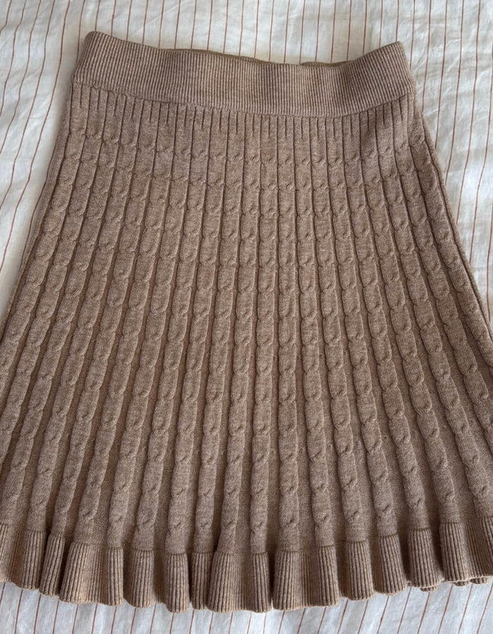 MIRROU Cable Knit Skirt // Small