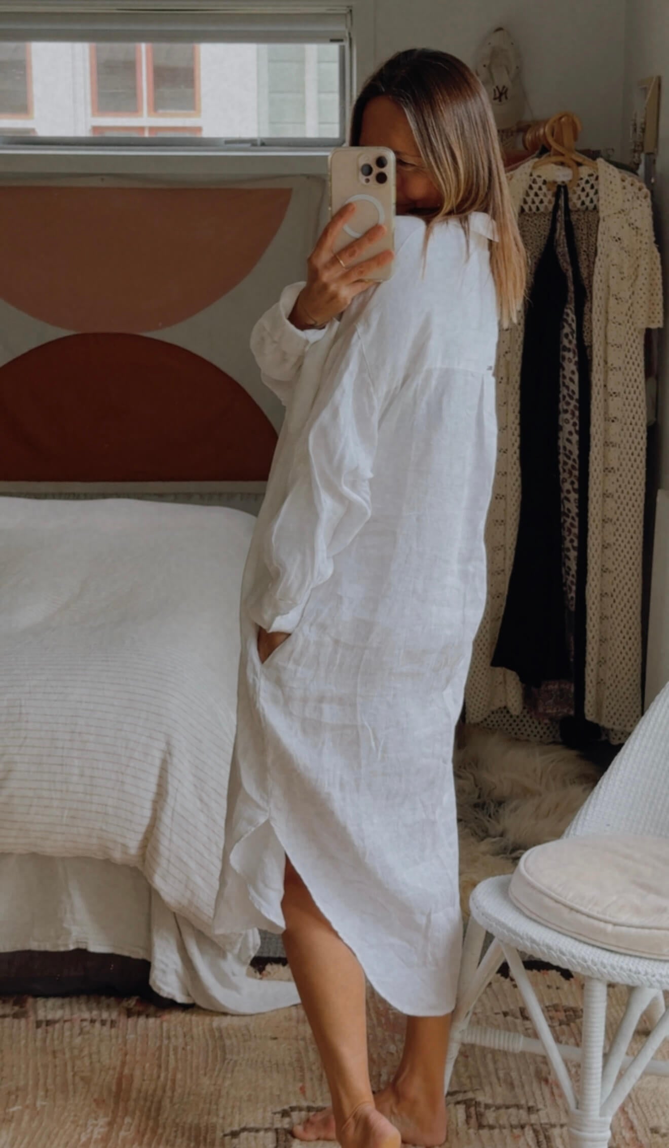 DECJUBA // Linen Shirt Dress // Free Size (AU XL)