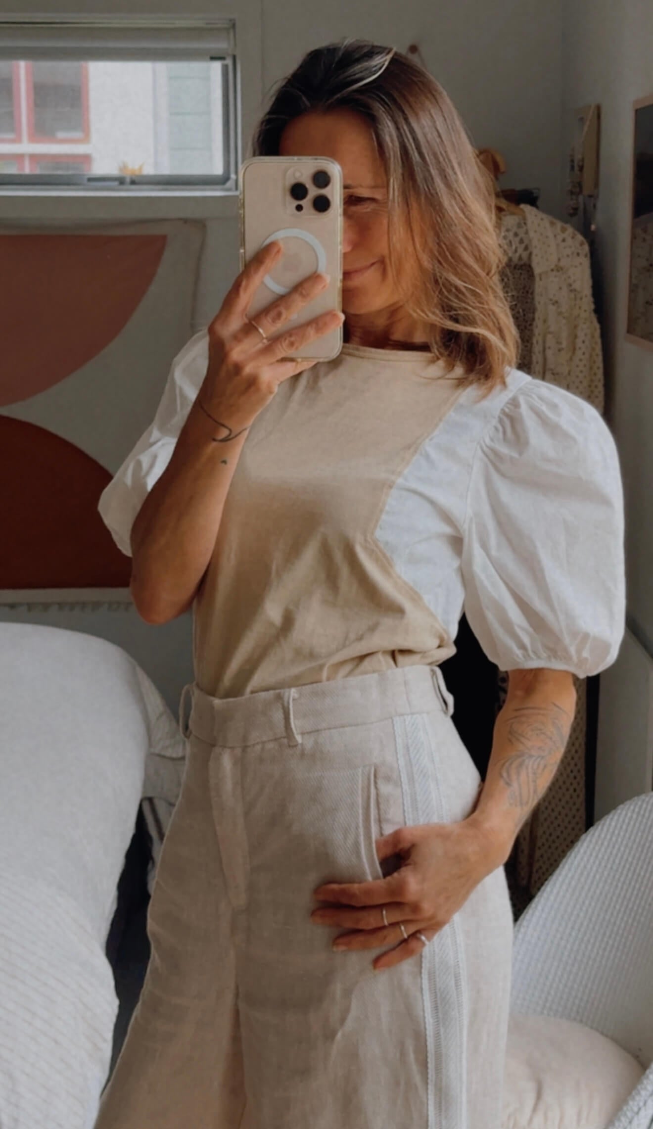 ZARA // Puff Sleeve Tee // Small