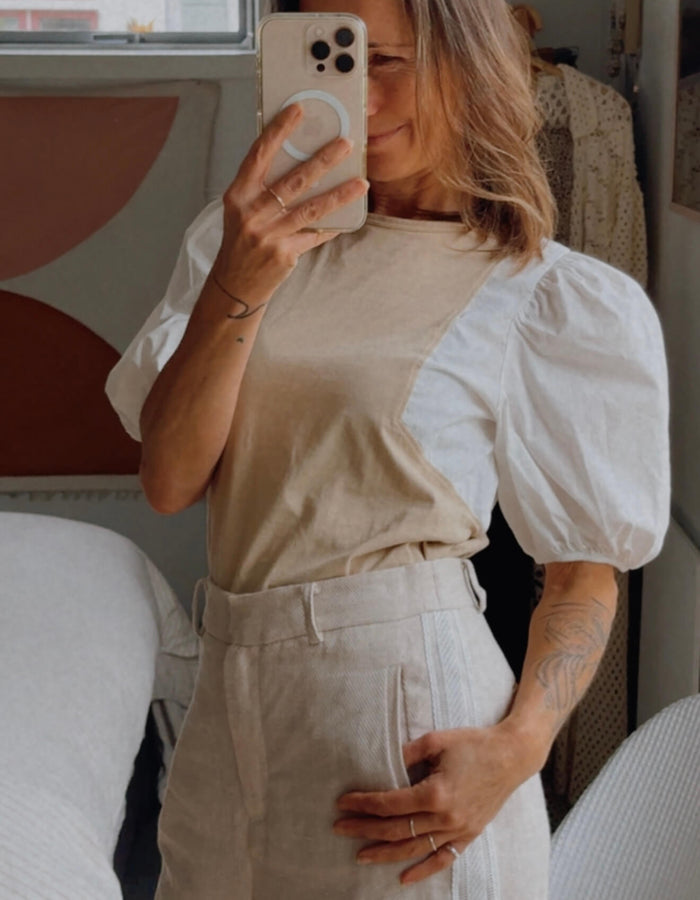 ZARA // Puff Sleeve Tee // Small