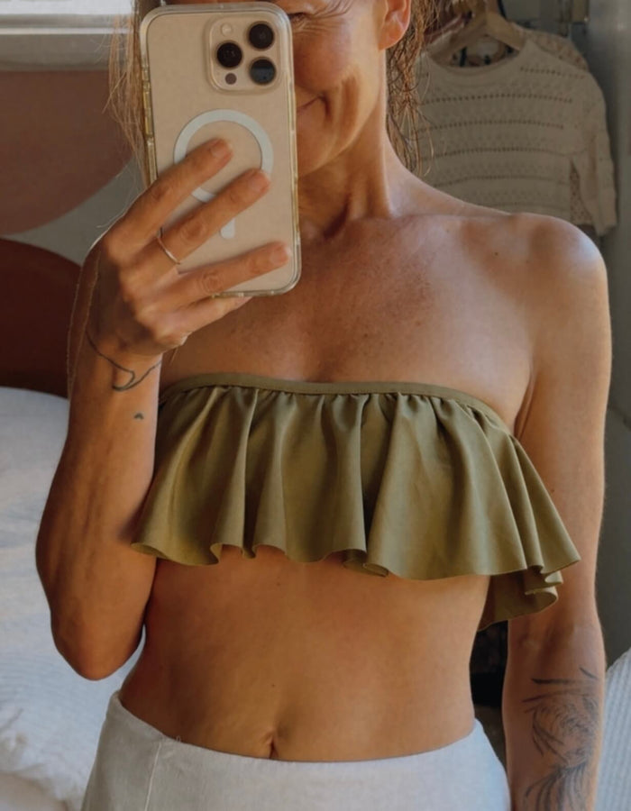 LOVE STORIES | SWIMCLUB  // Lotus Bikini Top // Moss // Size 1