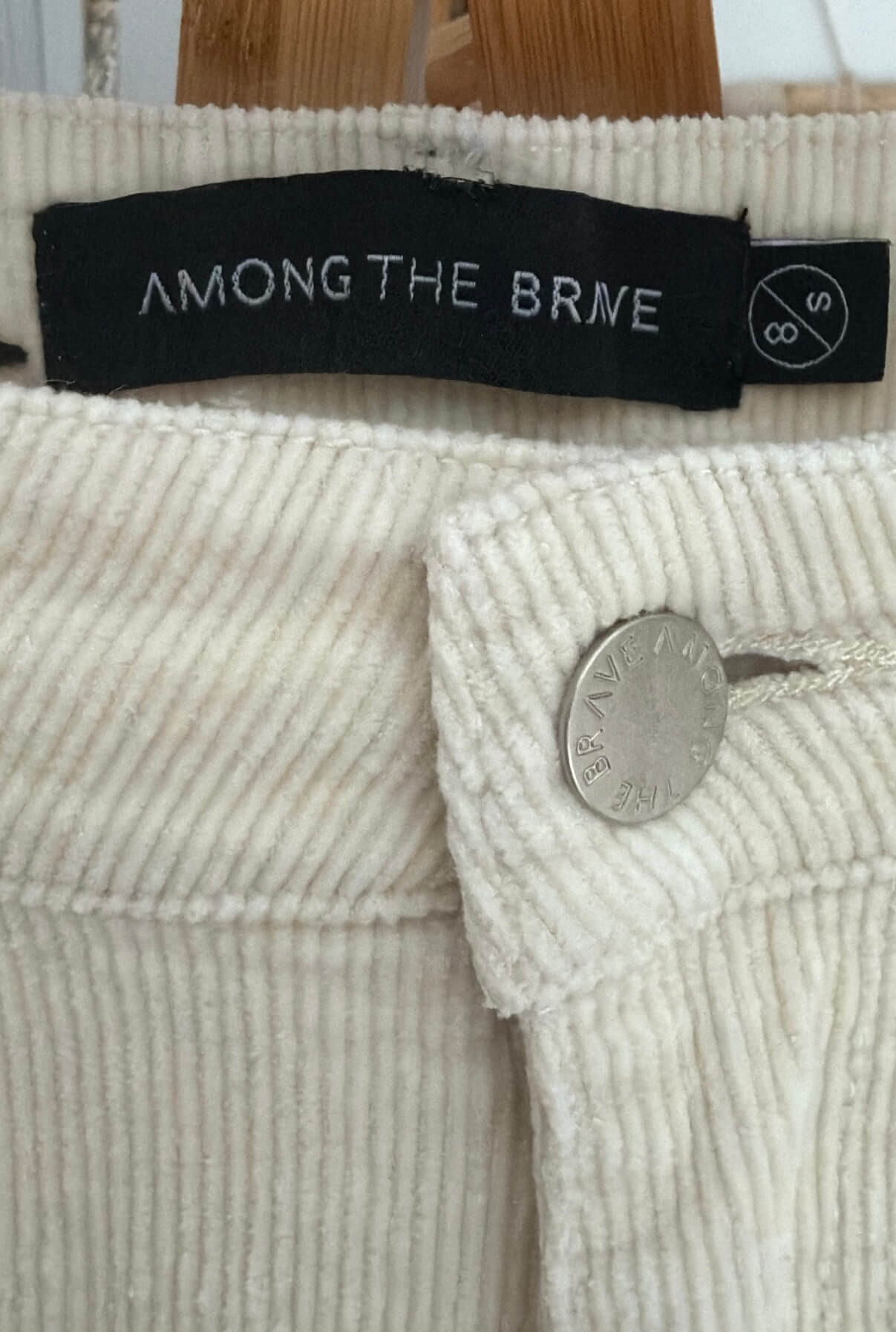 AMONG THE BRAVE // Resolute Wide Legged Jeans // Cream Cord // Size 8