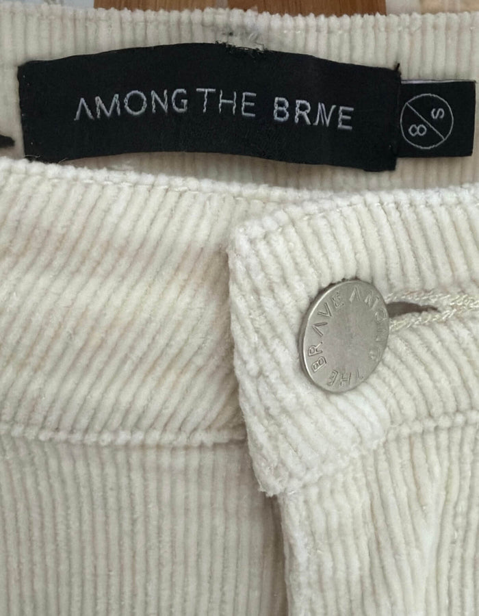 AMONG THE BRAVE // Resolute Wide Legged Jeans // Cream Cord // Size 8