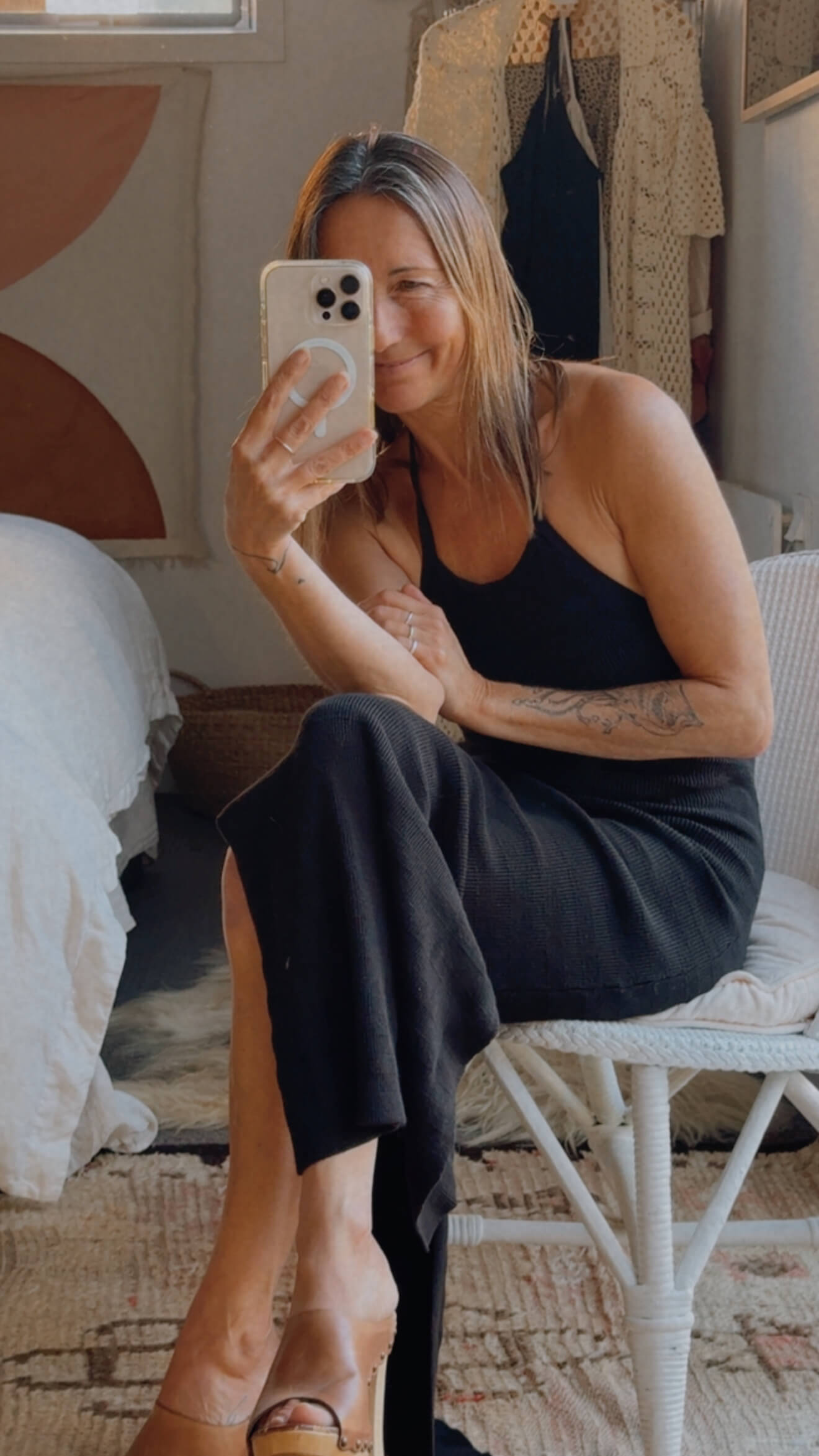 SPELL & THE GYPSY COLLECTIVE // Sunray Knit Maxi Halter Dress // Black // XS