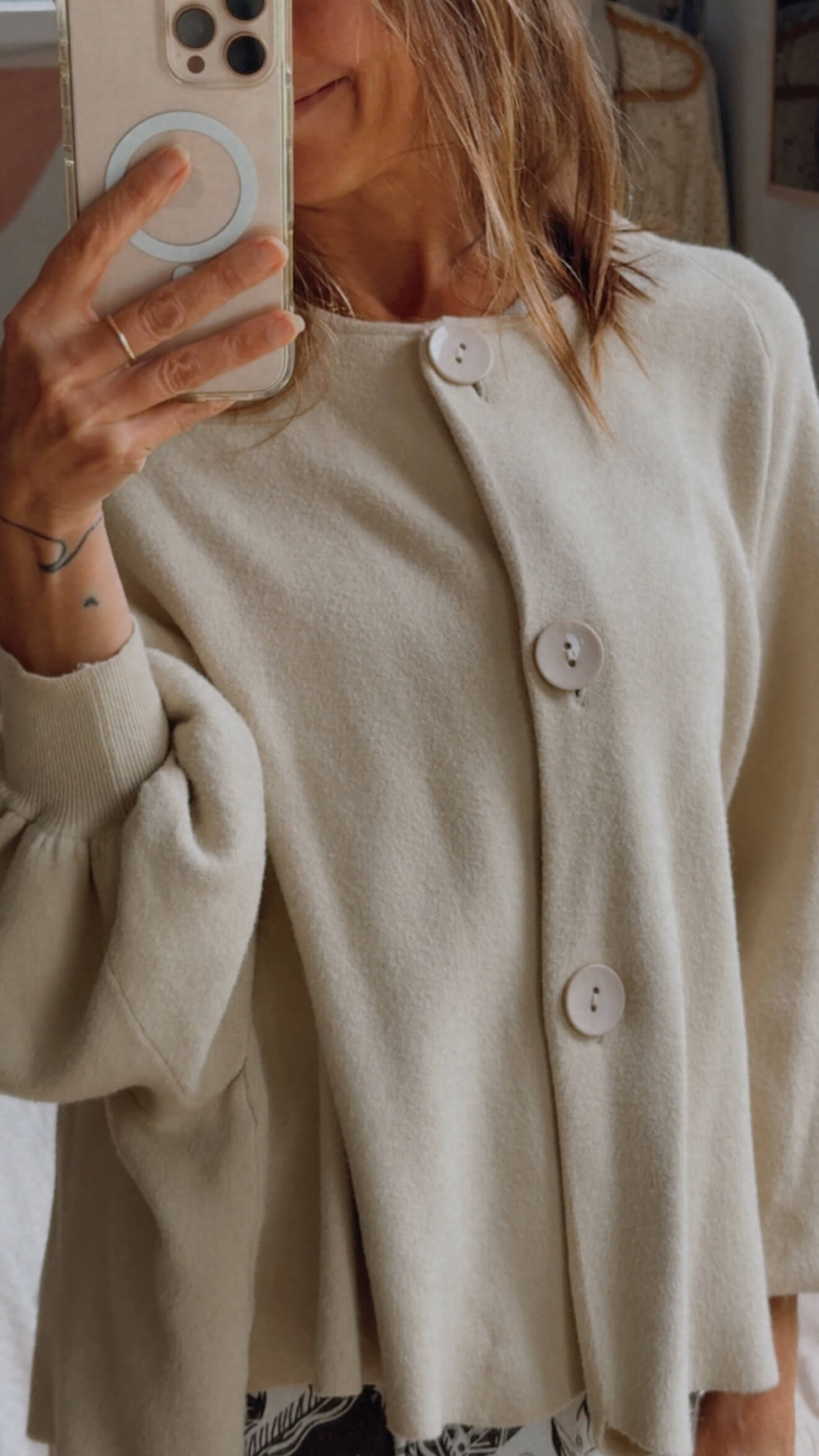 EB + IVE // BELL-SLEEVE CARDI // Fawn // Free Size