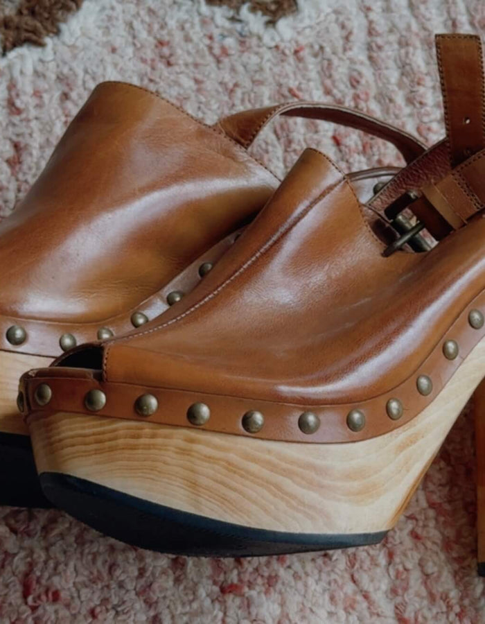 OXFORD // Tan Leather Heels // Size 38/8