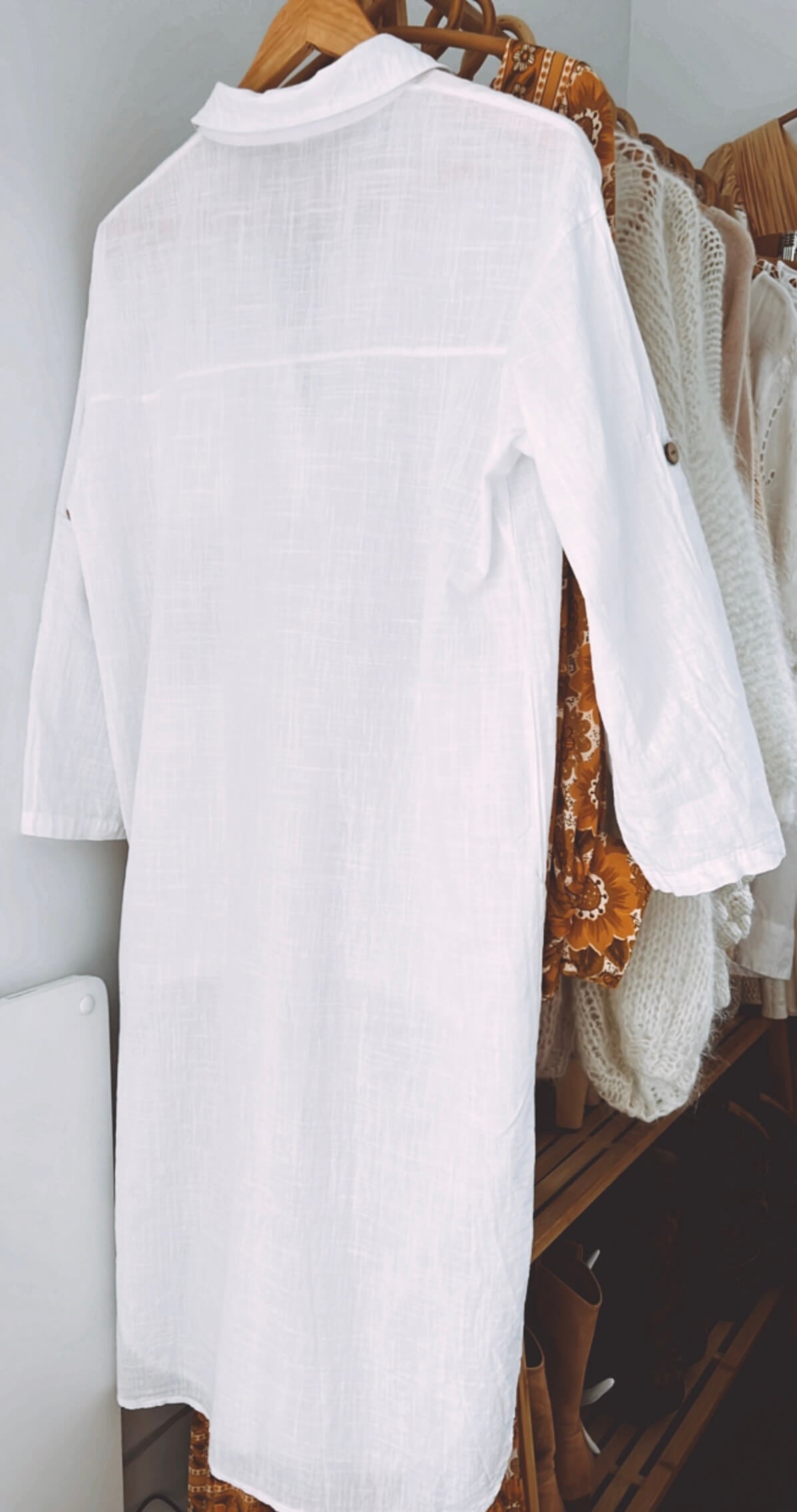 White Shirt Dress // Free Size