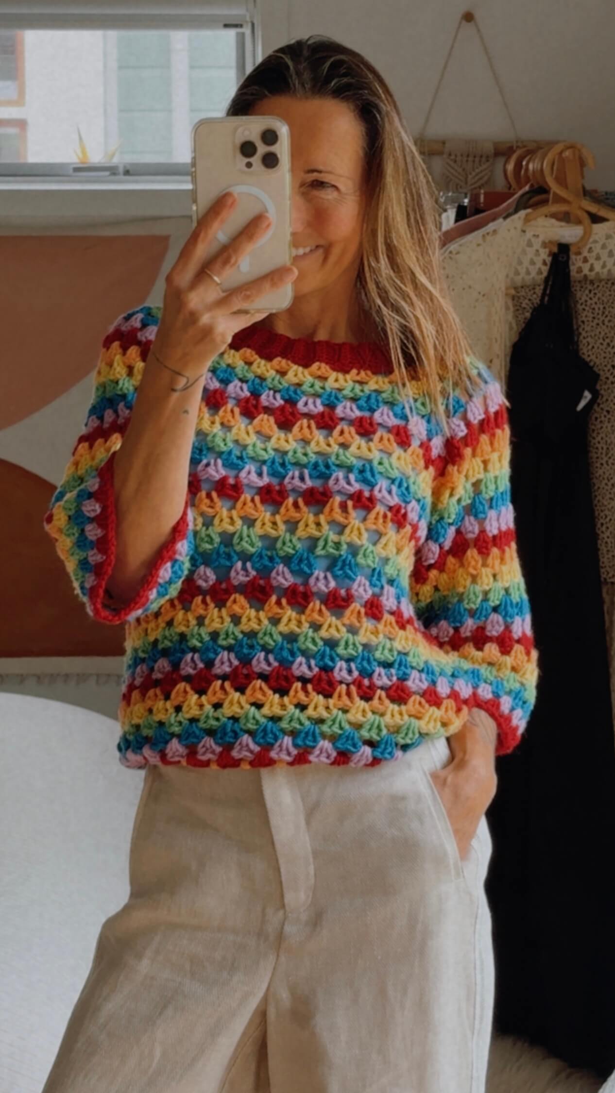 CROCHET JERSEY // Pure Wool // Free Size