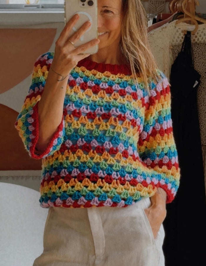 CROCHET JERSEY // Pure Wool // Free Size