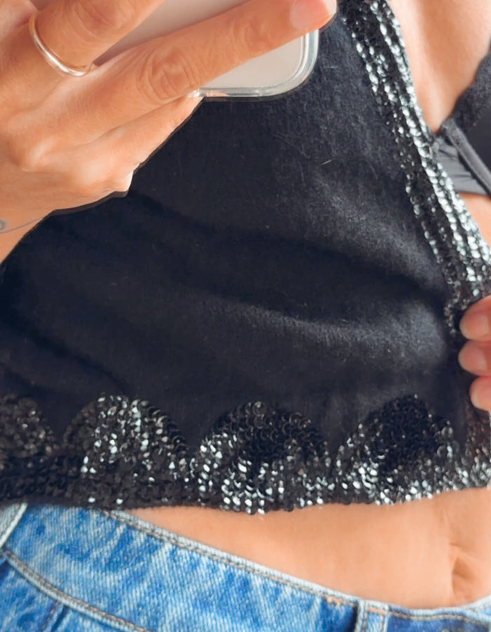 MADEMOISELLE // VINTAGE CROPPED CARDI // ANGORA/LAMBSWOOL // Small (EUR 36)