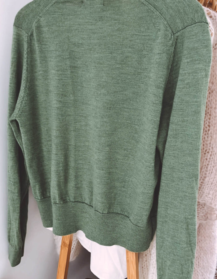 Cropped Merino Cardi // Summer Grass // Large